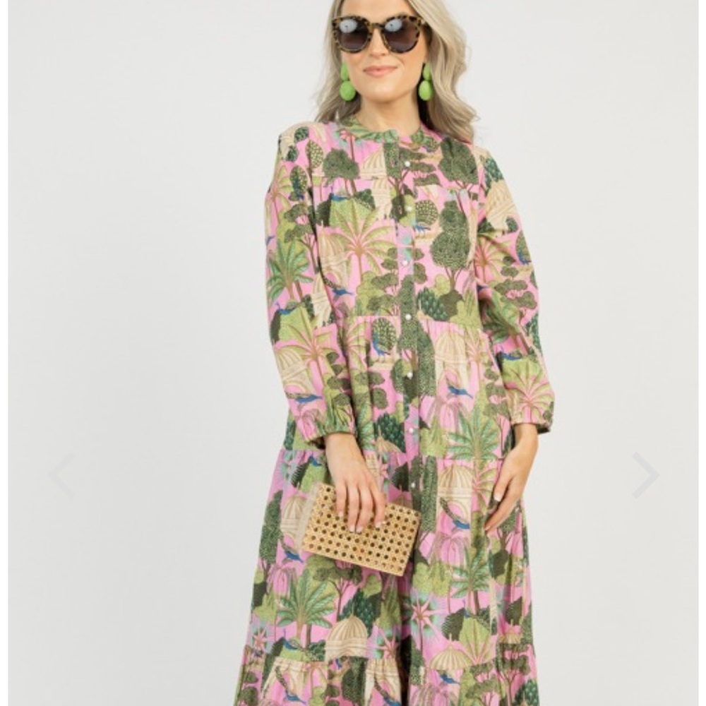 Boho Maxi Dress - vibrant peacock pattern - Picture 8 of 16